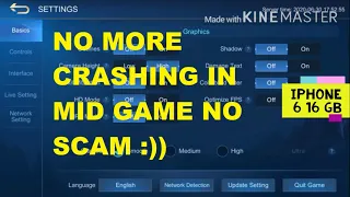 iPhone 6 Mobile Legends crash fix NO MID GAME 2020