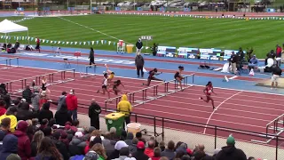 2019 Big Ten Championships  100m Hurdles Prelim  Tria Simmons  and  Kylie Morken