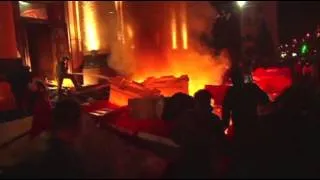 Raw: Pro-Russian Protestors Set Fires in Ukraine