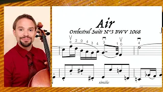 How To Play AIR in C Major by JS Bach | EASY Cello Duet