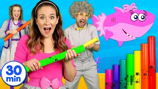 Baby Shark (Boomwhackers) + More Nursery Rhymes | Kids Songs