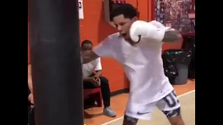 Gervonta Tank Davis Heavybag work: Getting Ready For Abner Mares