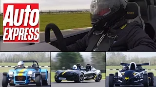 Caterham 7 620R vs Zenos E10 R vs Ariel Atom 3.5R: track car face-off