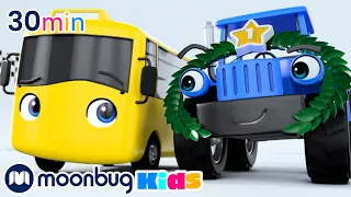 Busters Big Race!! | Go Buster! | Cars, Trucks & Vehicles Cartoon | Moonbug Kids