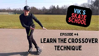 Learn the Crossover - Inline skating turn technique. (Vik’s skate school episode #4)