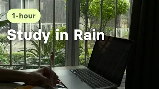 RELAXING Study in Rain 🌧️ | rain sound | 1-hour no-stop
