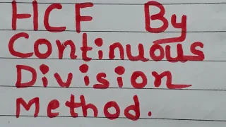 HCF by using continuous division method