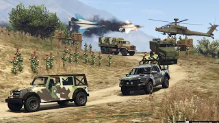 Russia vs Ukraine War | Ukrainian Air Attack on Russian Army Convoy - GTA 5