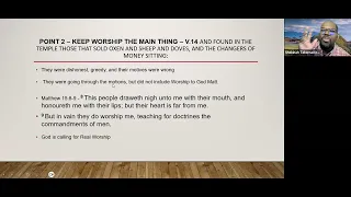 Bible Study Lesson Recap - Worship in the Temple - John 2:13-17