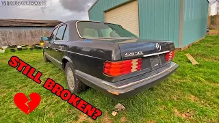 Mercedes 420SEL W126 Still Broken? LHD Interior Cleanup, Battery Tray Restored, Misfire Progress..