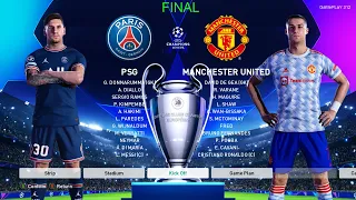 PSG vs Manchester United - UEFA Champions League Final 2021/2022 C.Ronaldo vs Messi PES 2021