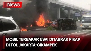 Mobil Terbakar Usai Ditabrak Pikap di Tol Jakarta-Cikampek - iNews Sore 01/05