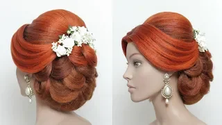 Beautiful Bridal Hairstyle For Long Hair. Wedding Updo Tutorial