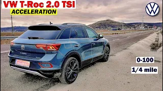 VW T-Roc 2.0 TSI acceleration 0-100, 1/4 mile & flexibility | 4Motion | 2023 | GPS results