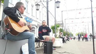 Дмитрий Маркин и Федя Дискотека. На Театралке, Калуга. Уличные музыканты.