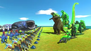 EVOLUTION of Green GODZILLA Size Comparison VS Blue Team - ARBS