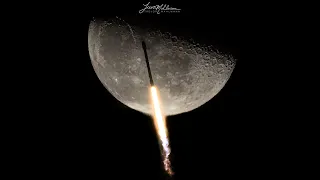 4K: I captured a SpaceX Falcon 9 flying directly in front of the Moon!!