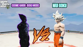 GTA 5 -Cosmic Garou vs MUI Goku SUPERHERO BATTLE