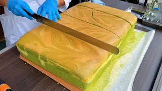 Taiwanese Castella Cake Recipe / Japanese Street Food [ASMR]