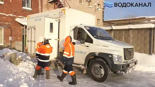 Работа бригады канализационного отдела МУП "Водоканал"