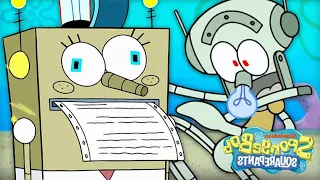 If SpongeBob & Squidward Were Robots 🤖 | "Welcome to Binary Bottom" | SpongeBob Kids Cartoon |