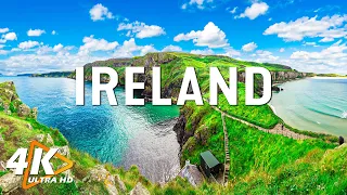 Flying Over Ireland 4k - Relaxing Music With Beautiful Natural Landscape - Amazing Nature