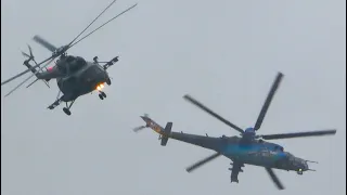 4K | Mi-24 "Hind" & Mi-17 "Hip" Play in the Rain