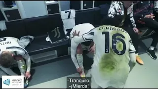 Ronaldo arguing with Juventus players after champions league