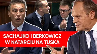"Wstyd premierze!". Sachajko i Berkowicz punktowali Tuska. Hołownia zabrał głos