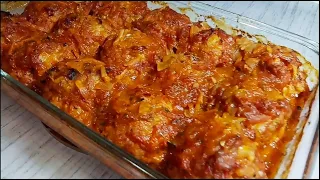 Вкусно, просто, бюджетно!Тефтели с рисом запеченные в духовке!Meatballs with rice baked in the oven!