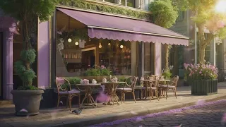 Springtime Outdoor Cafe Ambiance 🌸🍃| Tranquil Floral Ambience with Soothing Jazz Music
