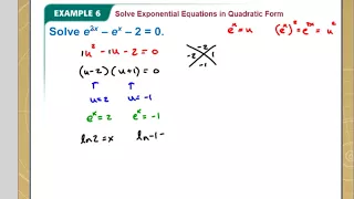 3-4 Example 6 Solve Exponential Equations in Quadratic Form