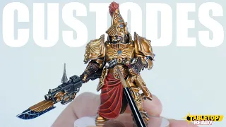 How To Paint Adeptus Custodes GOLD ARMOUR, RED CLOTH and POWER WEAPON for Warhammer 40,000