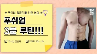 푸쉬업 입문자를 위한 하루 3분 루틴!!