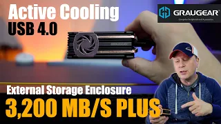 Fast Fan Cooled USB 4.0 External Storage Enclosure - 40 Gbps - Mac and Win