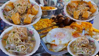 Mouthwatering pork rice and pork rice porridge in Ta Khmao, Cambodian street food