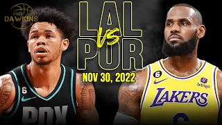 Los Angeles Lakers vs Portland Trail Blazers Full Game Highlights | Nov 30, 2022 | FreeDawkins