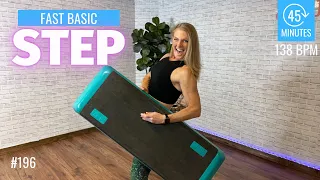 FAST BASIC STEP AEROBICS WORKOUT 138 BPM CDornerFitness #196