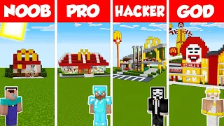 Minecraft MCDONALDS HOUSE BUILD CHALLENGE NOOB vs PRO vs HACKER vs GOD - Animation