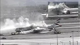 Extended Footage: British Airways Engine Fire at McCarran Airport (September 2015)