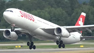 10 MINUTES of CLOSE-UP PLANE SPOTTING from ZURICH AIRPORT (ZRH/LSZH) in 4K | August 2023 (Part 1)