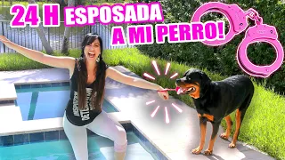 24 HORAS ESPOSADA A MI PERRO! 😱 UN DÍA ENTERO Esposados 😅 Reto 24 Horas Sandra Cires Art ft Karim