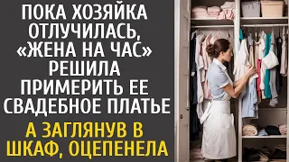 Пока хозяйка уехала, «жена на час» решила примерить ее свадебное платье… А заглянув в шкаф оцепенела