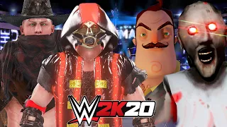 WWE 2K20 | SUPER GAMING FAMILY vs GRANNY & HELLO NEIGHBOR - Tag Team Tournament