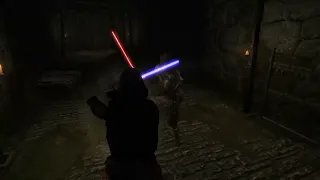 Skyrim/Star Wars Xbox Animations - MBE 2 + Dynamic Combat example - Jedi vs Sith Lightsaber Duel