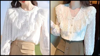 TOP HERMOSOS Y HERMOSOS DISEÑOS DE BLUSAS BLANCAS