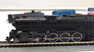 Bachmann N Scale EMPIRE BUILDER Train Set - Santa Fe Steam Locomotive and Freight