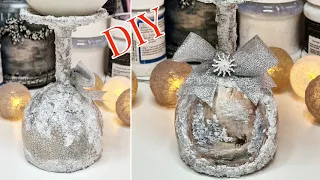 TRY THIS AMAZING CHRISTMAS CANDLE DECORATION IDEAS! Decoupage @crazyruthdiy