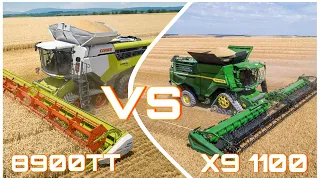 4k🇧🇬-John Deere X9 1100 VS Claas 8900TT - The best combains! 🌾🌻🌽