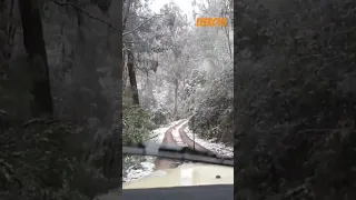 Troopy Travels Beautiful Snowy Mountains Alpine Track #Toyota #Troopcarrier #snowymountains #snow